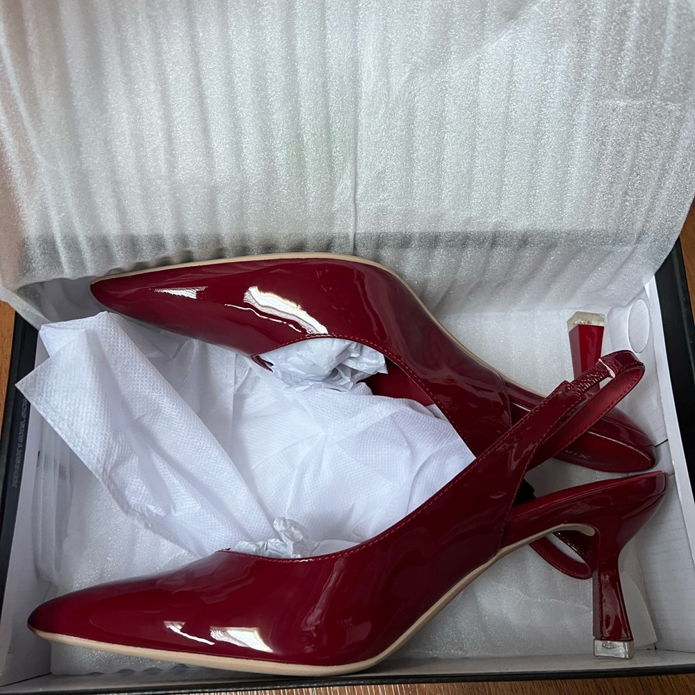 Red Slingback kitten Heels